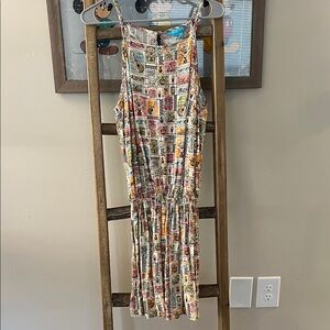 Tori Richard Walt Disney World Tile-Print Sleeveless Romper Polynesian Resort